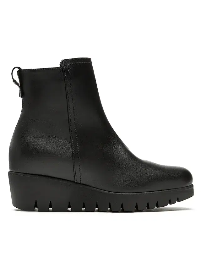 La Canadienne Women's Teagan 40MM Waterproof Leather Wedge Booties - Black Leather
