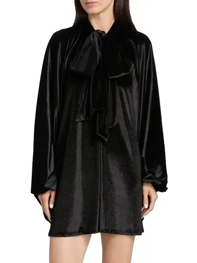 AZEEZA Women's Emlyn Velvet Minidress - Black | Thumbnail 3