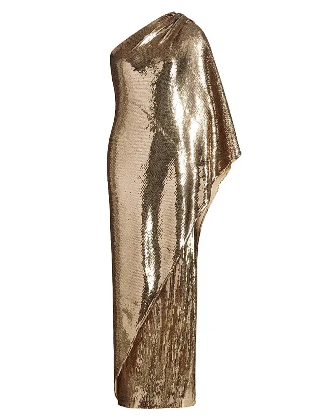 Prabal Gurung Women's Sari Sequined One-Shoulder Gown - Gold