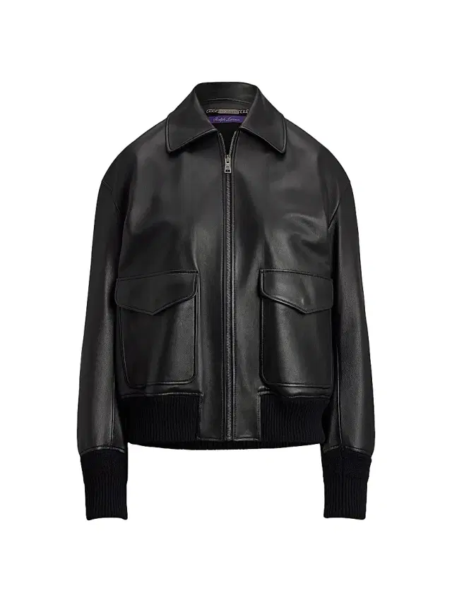 Women's Coale Leather Bomber Jacket - Black