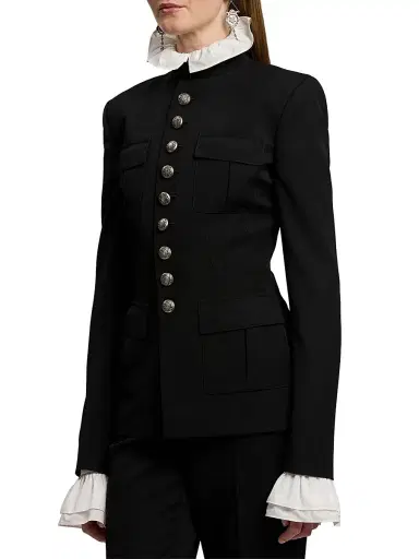 Ralph Lauren Collection Women's Eliza Grain De Poudre Jacket - Black | Thumbnail 4 Ralph Lauren Collection Women's Eliza Grain De Poudre Jacket - Black | Thumbnail 4