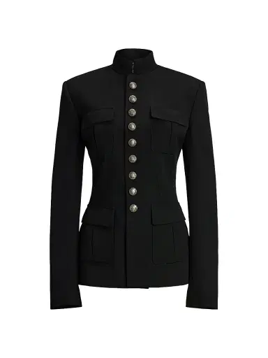 Ralph Lauren Collection Women's Eliza Grain De Poudre Jacket - Black | Thumbnail 1 Ralph Lauren Collection Women's Eliza Grain De Poudre Jacket - Black | Thumbnail 1