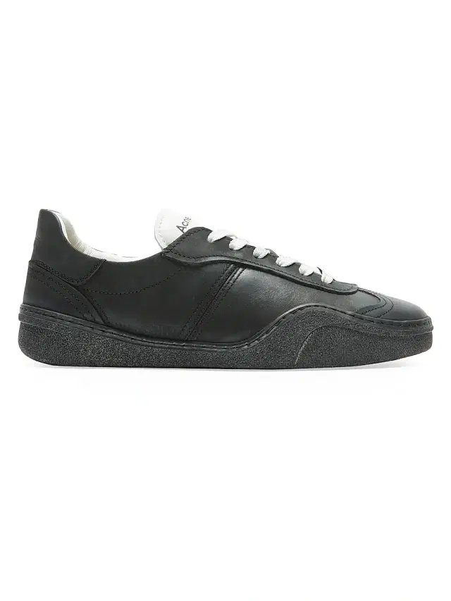 Acne Studios Men's Bars Nubuk Leather Low-Top Sneakers - Black