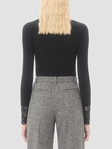 Valentino Garavani Women's Wool Sweater with Lace - Black - Size XS | Thumbnail 4 Valentino Garavani Women's Wool Sweater with Lace - Black - Size XS | Thumbnail 4