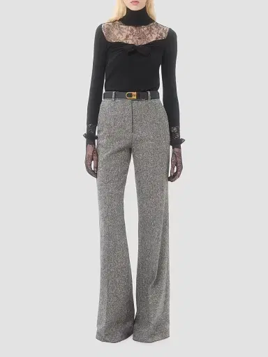 Valentino Garavani Women's Wool Sweater with Lace - Black - Size XS | Thumbnail 7 Valentino Garavani Women's Wool Sweater with Lace - Black - Size XS | Thumbnail 7