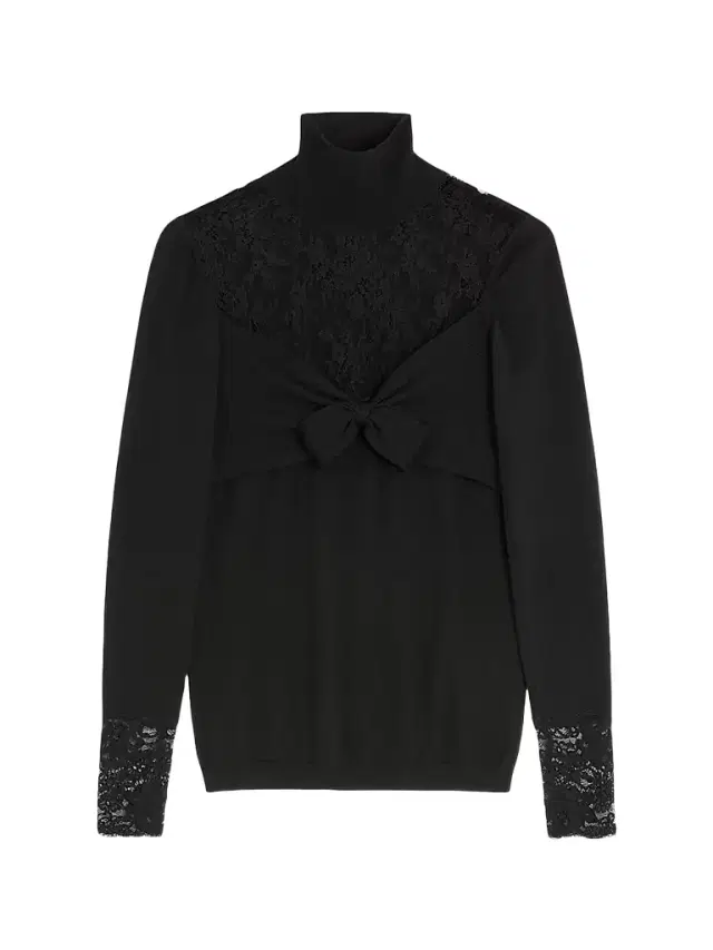 Valentino Garavani Women's Wool Sweater with Lace - Black