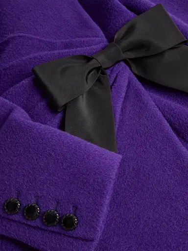 Valentino Garavani Women's Velour Peacoat - Purple Black - Size 6 | Thumbnail 6 Valentino Garavani Women's Velour Peacoat - Purple Black - Size 6 | Thumbnail 6