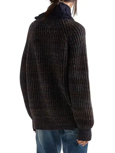 Prada Women's Mouliné Wool Cardigan - Brown | Thumbnail 3