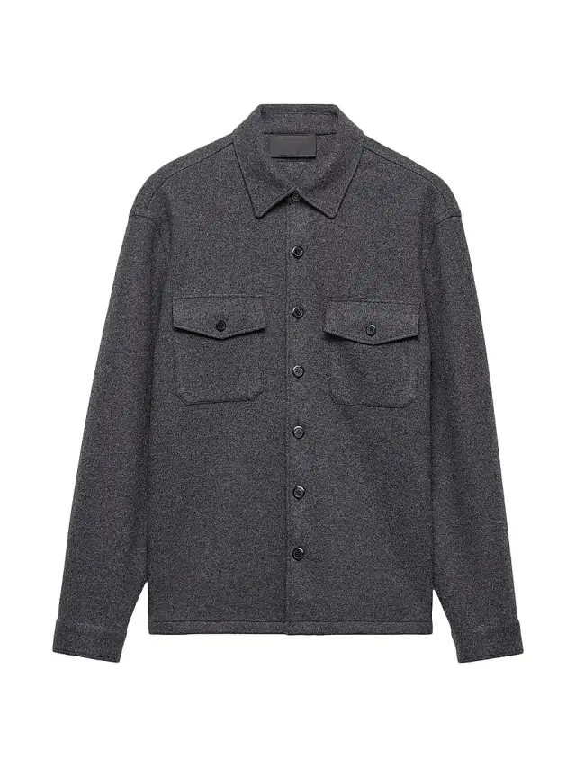 Men's Wool Blend Shirt - Grey