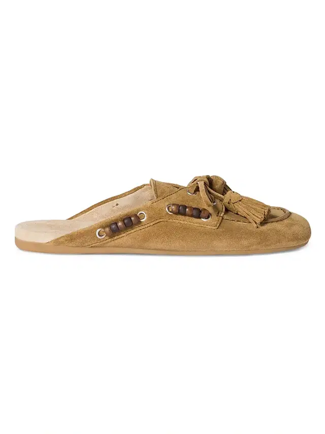 Miu Miu Women's Suede Leather Mules - Beige