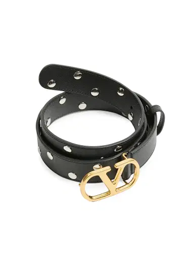 Valentino Garavani Women's Vlogo Signature Belt in Shiny Calfskin 30 MM - Black - Size Large | Thumbnail 3 Valentino Garavani Women's Vlogo Signature Belt in Shiny Calfskin 30 MM - Black - Size Large | Thumbnail 3