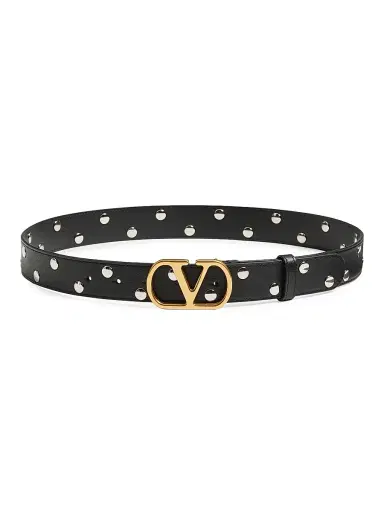 Valentino Garavani Women's Vlogo Signature Belt in Shiny Calfskin 30 MM - Black - Size Large | Thumbnail 1 Valentino Garavani Women's Vlogo Signature Belt in Shiny Calfskin 30 MM - Black - Size Large | Thumbnail 1