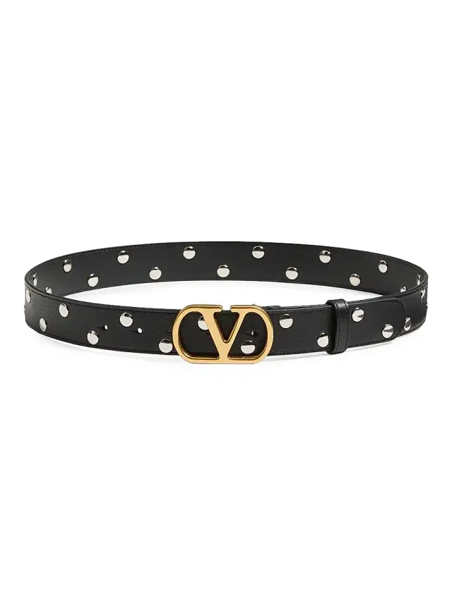 Valentino Garavani Women's Vlogo Signature Belt in Shiny Calfskin 30 MM - Black