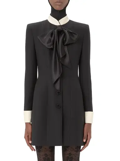 Valentino Garavani Women's Crepe Couture Short Dress - Black Champagne - Size 4 | Thumbnail 2