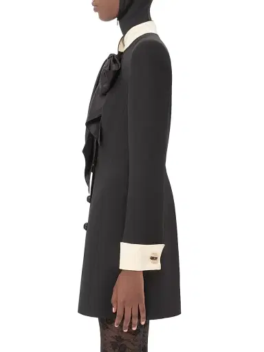 Valentino Garavani Women's Crepe Couture Short Dress - Black Champagne - Size 4 | Thumbnail 3