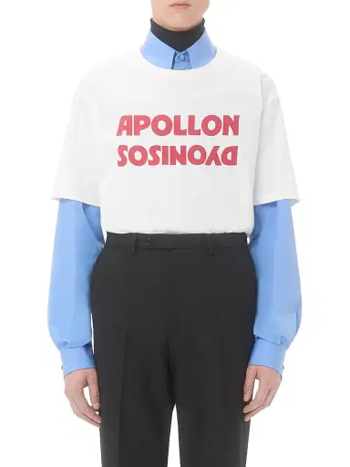 Valentino Garavani Men's Cotton T-Shirt with Apollon Dyonisos Print - White Red | Thumbnail 2 Valentino Garavani Men's Cotton T-Shirt with Apollon Dyonisos Print - White Red | Thumbnail 2