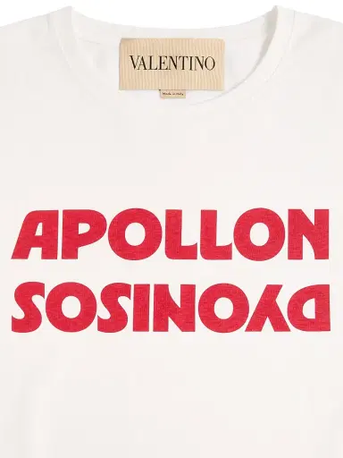 Valentino Garavani Men's Cotton T-Shirt with Apollon Dyonisos Print - White Red | Thumbnail 6 Valentino Garavani Men's Cotton T-Shirt with Apollon Dyonisos Print - White Red | Thumbnail 6