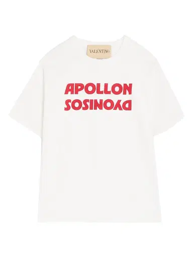 Valentino Garavani Men's Cotton T-Shirt with Apollon Dyonisos Print - White Red | Thumbnail 1 Valentino Garavani Men's Cotton T-Shirt with Apollon Dyonisos Print - White Red | Thumbnail 1