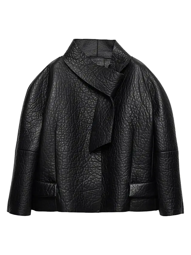 Women's Bonded Nappa Leather Jacket - Black