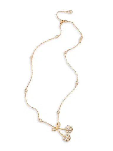 Valentino Garavani Women's Cherryfic Necklace in Metal and Swarovski Crystals - Gold Crystal | Thumbnail 3 Valentino Garavani Women's Cherryfic Necklace in Metal and Swarovski Crystals - Gold Crystal | Thumbnail 3