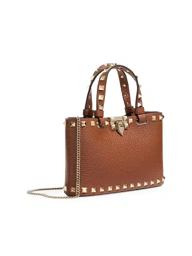 Valentino Garavani Women's Mini Rockstud Top Handle Bag in Grainy Calfskin | Thumbnail 3 Valentino Garavani Women's Mini Rockstud Top Handle Bag in Grainy Calfskin | Thumbnail 3