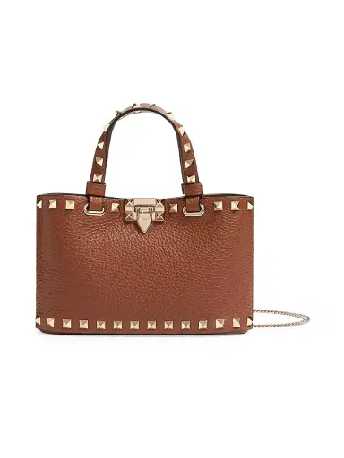 Valentino Garavani Women's Mini Rockstud Top Handle Bag in Grainy Calfskin | Thumbnail 1 Valentino Garavani Women's Mini Rockstud Top Handle Bag in Grainy Calfskin | Thumbnail 1