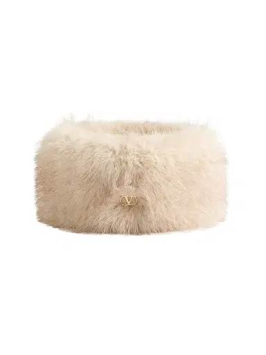 Valentino Garavani Women's Vlogo Signature Faux Fur Headband - Beige - Size Large | Thumbnail 2 Valentino Garavani Women's Vlogo Signature Faux Fur Headband - Beige - Size Large | Thumbnail 2