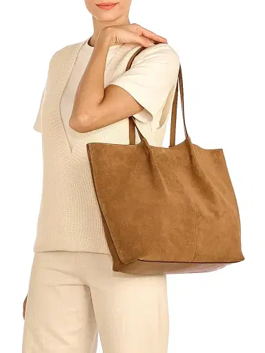 Il Bisonte Women's Nina Suede Tote Bag - Gianduia | Thumbnail 2 Il Bisonte Women's Nina Suede Tote Bag - Gianduia | Thumbnail 2