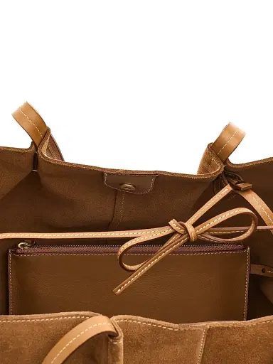 Il Bisonte Women's Nina Suede Tote Bag - Gianduia | Thumbnail 5 Il Bisonte Women's Nina Suede Tote Bag - Gianduia | Thumbnail 5