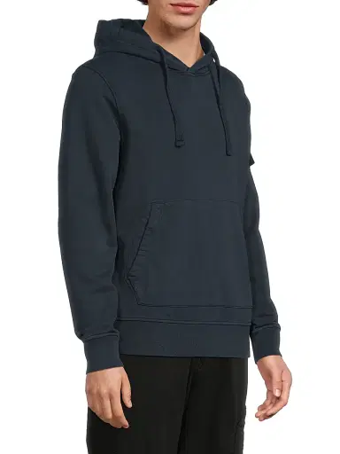 Stone Island Men's Cotton Logo-Patch Hoodie - Navy Blue - Size XS | Thumbnail 4