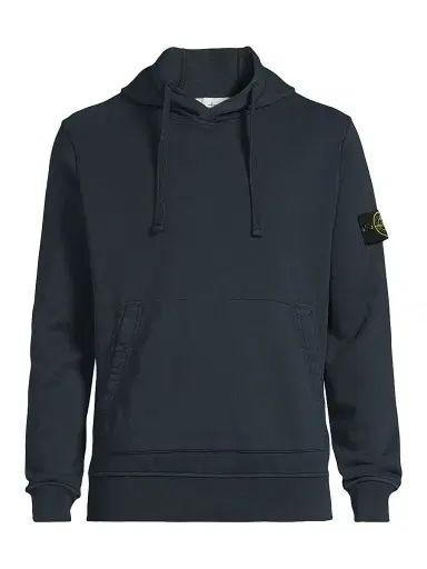 Stone Island Men's Cotton Logo-Patch Hoodie - Navy Blue - Size XS | Thumbnail 1