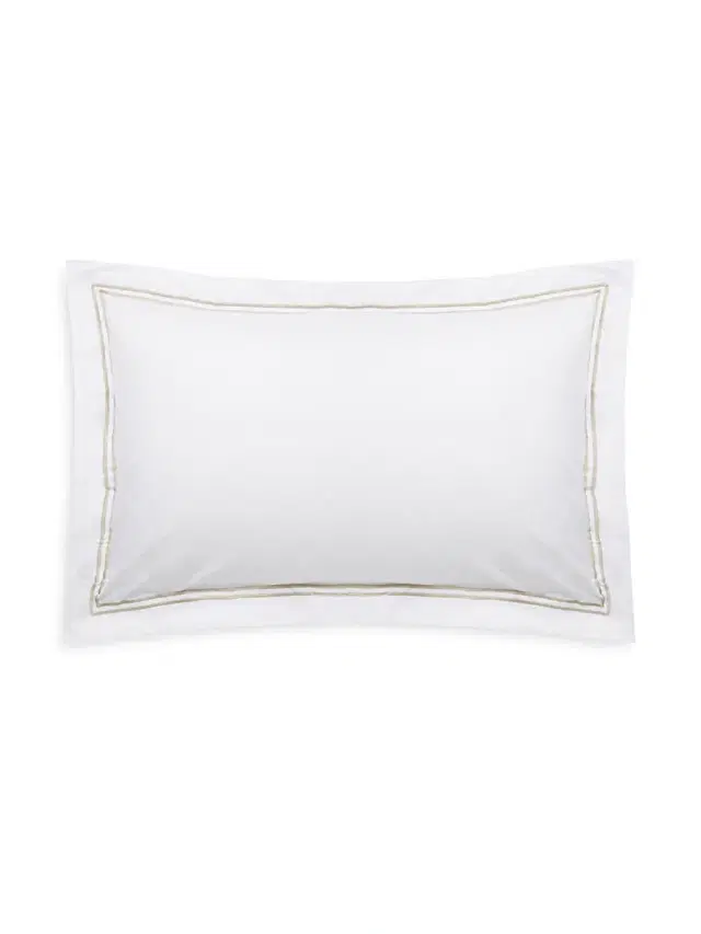 Frette Classic Cotton Sham - White Khaki Standard