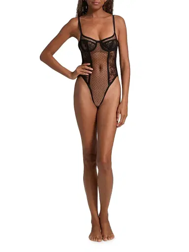 Dolce & Gabbana Women's Body Body Lace Bodysuit - Black - Size XL | Thumbnail 2