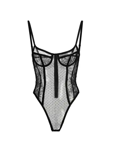 Dolce & Gabbana Women's Body Body Lace Bodysuit - Black - Size XL | Thumbnail 1