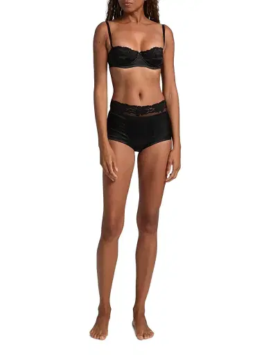 Dolce & Gabbana Women's Brief Silk-Blend Slip Panty - Black - Size XL | Thumbnail 2
