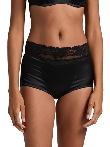 Dolce & Gabbana Women's Brief Silk-Blend Slip Panty - Black - Size XL | Thumbnail 3