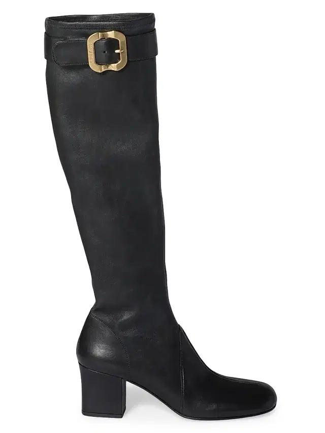Miu Miu Women's Nappa Leather Boots with Buckle - Black