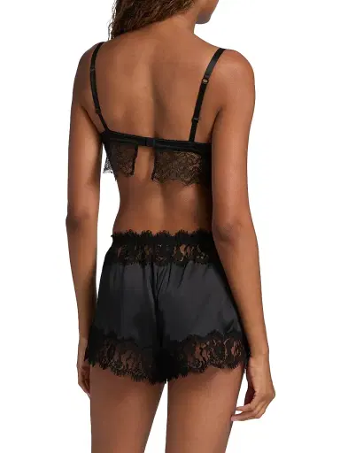 Dolce & Gabbana Women's Satin & Lace Bralette - Black - Size Large | Thumbnail 4