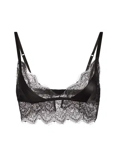 Dolce & Gabbana Women's Satin & Lace Bralette - Black - Size Large | Thumbnail 1