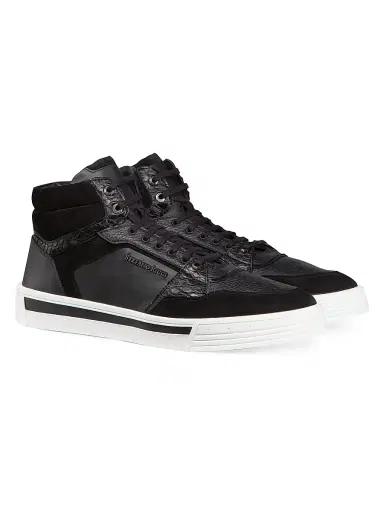 Stefano Ricci Men's Croc and Calf Ankle Boots - Black - Size 8.5 | Thumbnail 2