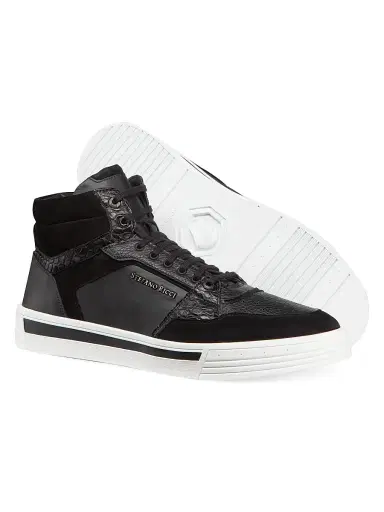 Stefano Ricci Men's Croc and Calf Ankle Boots - Black - Size 8.5 | Thumbnail 3