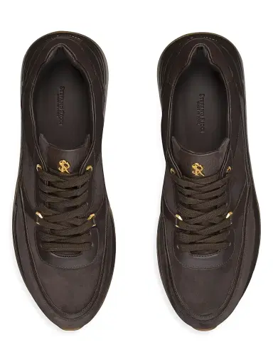 Stefano Ricci Men's Calf Leather Sneakers - Dark Brown - Size 11.5 | Thumbnail 4