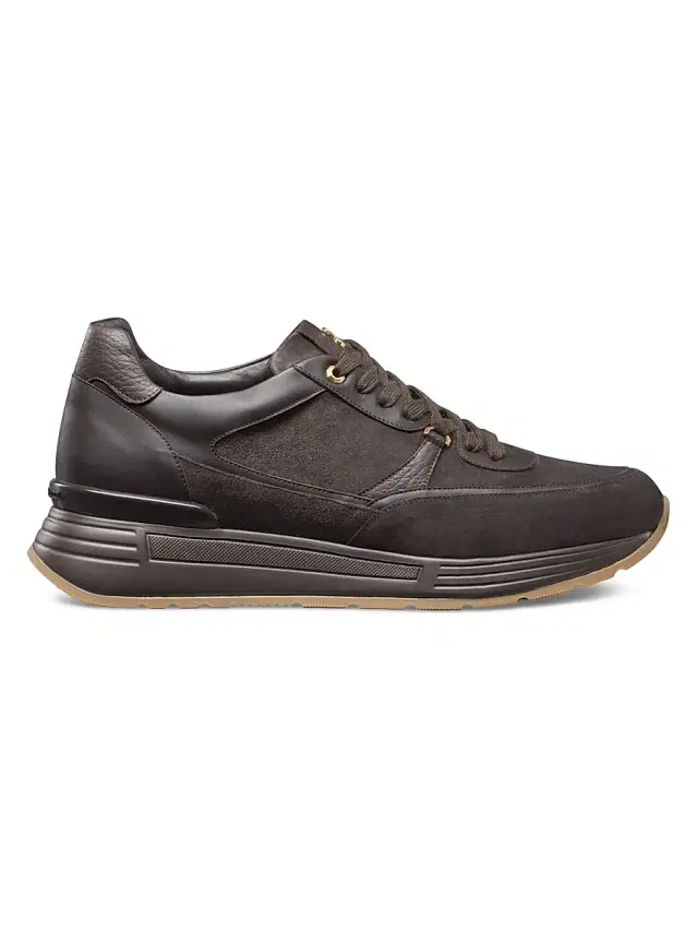 Men's Calf Leather Sneakers - Dark Brown