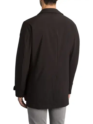 Stefano Ricci Men's Versatile Luxury Lightweight Raincoat - Jet Black - Size 56 | Thumbnail 2