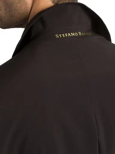 Stefano Ricci Men's Versatile Luxury Lightweight Raincoat - Jet Black - Size 56 | Thumbnail 4