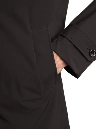 Stefano Ricci Men's Versatile Luxury Lightweight Raincoat - Jet Black - Size 56 | Thumbnail 5