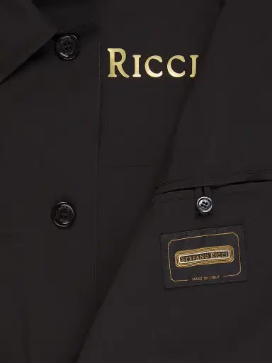 Stefano Ricci Men's Versatile Luxury Lightweight Raincoat - Jet Black - Size 56 | Thumbnail 6