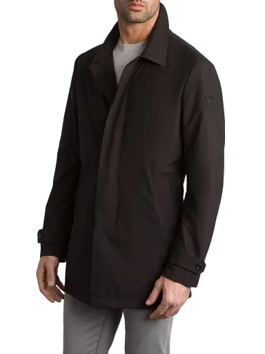 Stefano Ricci Men's Versatile Luxury Lightweight Raincoat - Jet Black - Size 56 | Thumbnail 1