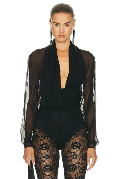 Saint Laurent Long Sleeve Top | Thumbnail 1 Saint Laurent Long Sleeve Top | Thumbnail 1