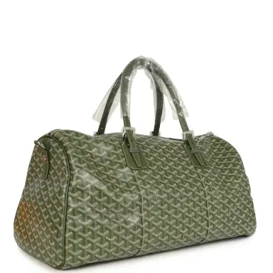 goyard Goyard Boston 50 Bag Khaki Goyardine Canvas & Cervon Calfskin Palladium Hardware | Thumbnail 2 goyard Goyard Boston 50 Bag Khaki Goyardine Canvas & Cervon Calfskin Palladium Hardware | Thumbnail 2